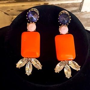 💥J Crew Statement Earring Neon Orange Purple💥